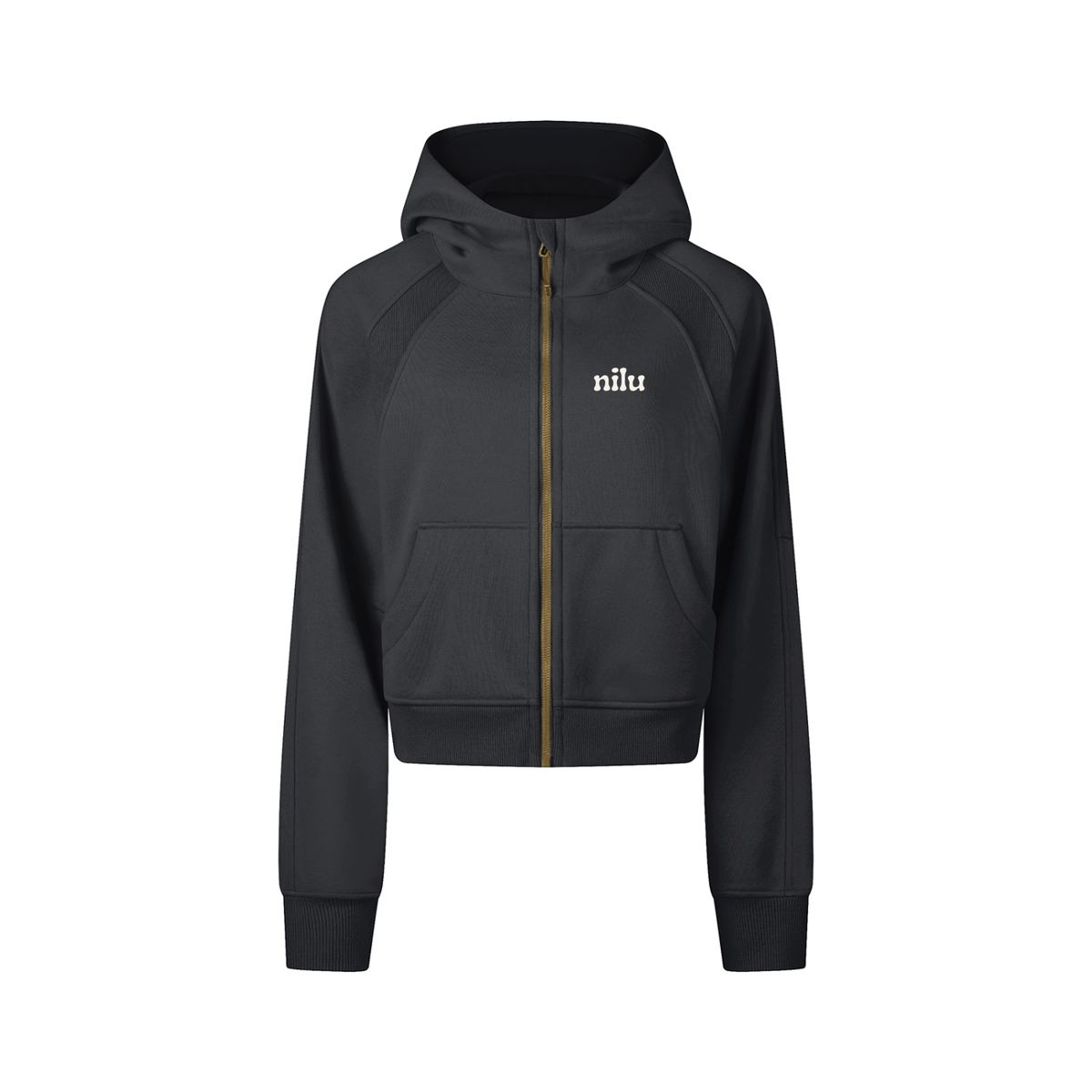 Cropped Zip-Through Hoodie