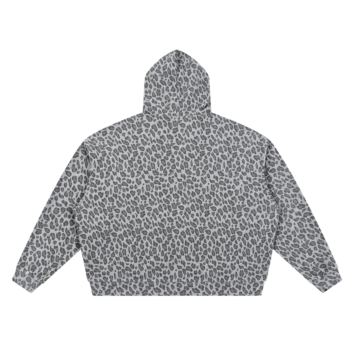Women's Leopard Print Waffle Full Zip Hoodie