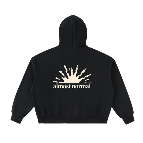 Fleeced Full-Zip Boxy Hoodie
