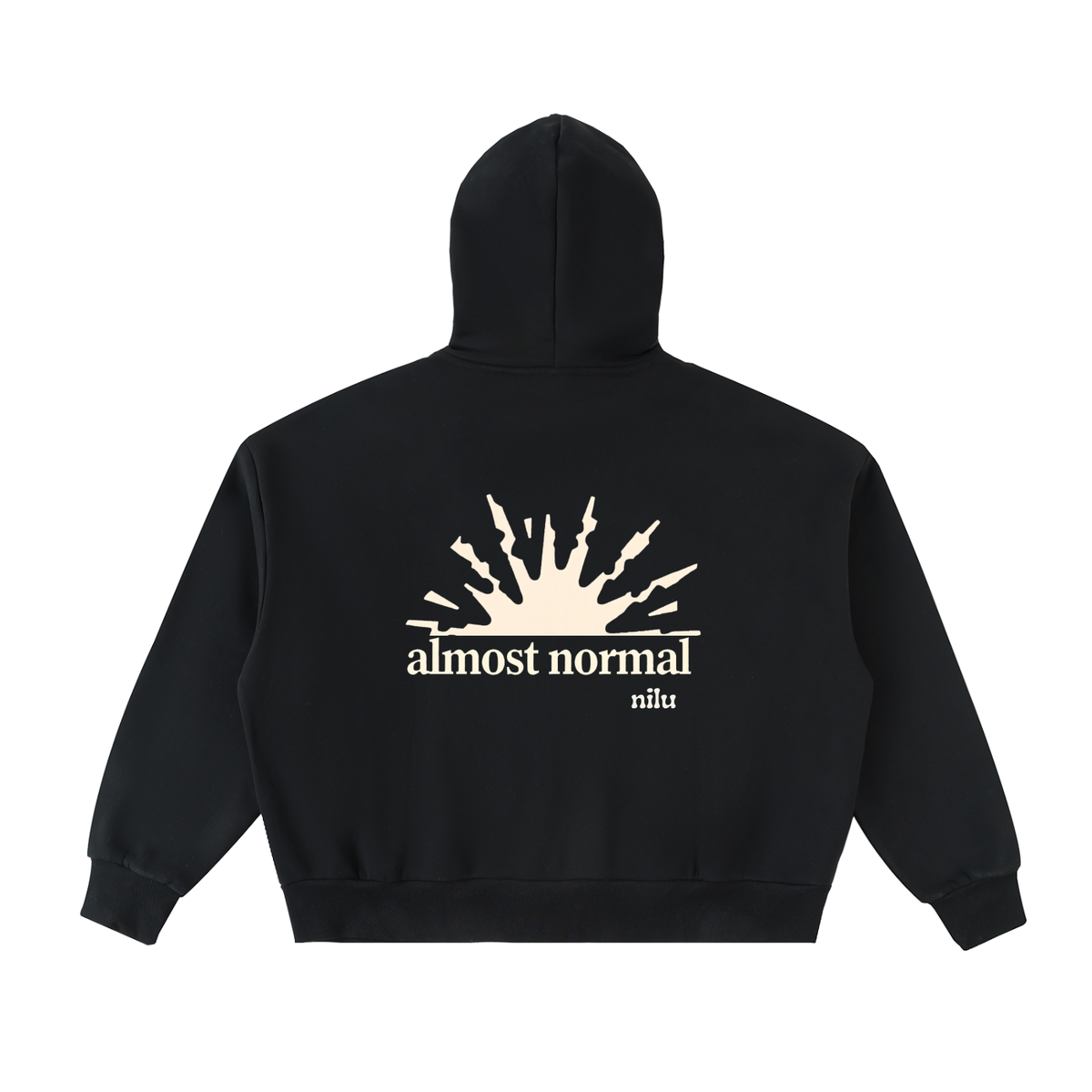 Fleeced Full-Zip Boxy Hoodie
