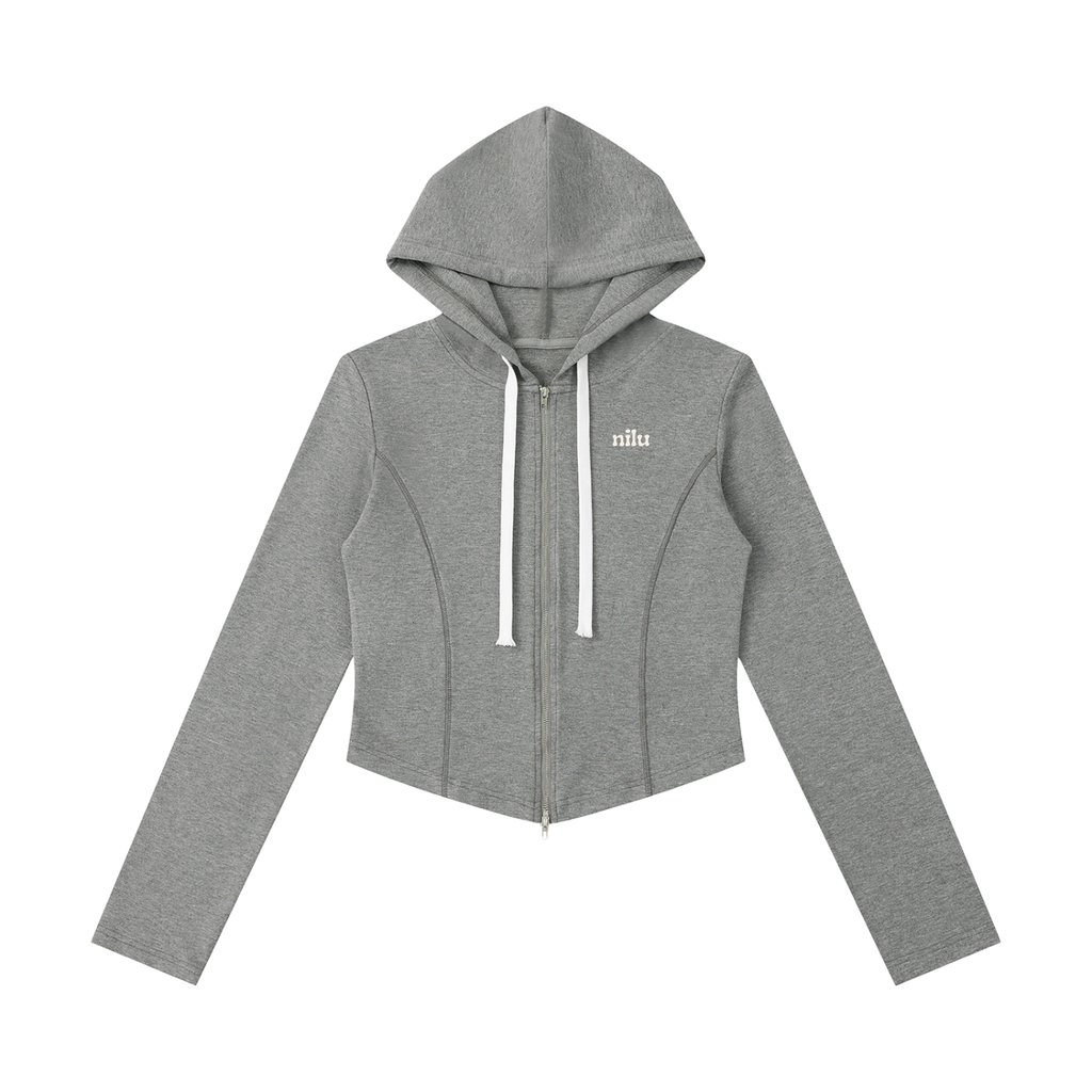 Women's Slim Cropped Full Zip Hoodie